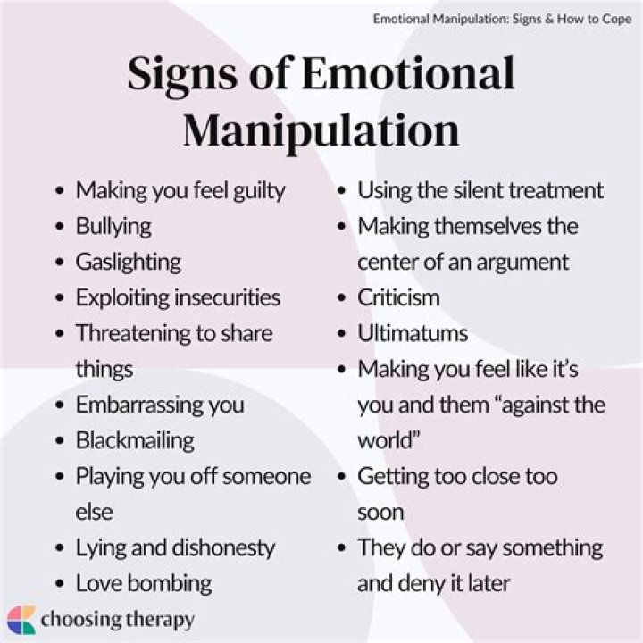 What are the 8 signs of emotional manipulation?