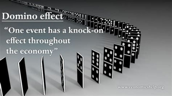 What is an example of the domino effect?