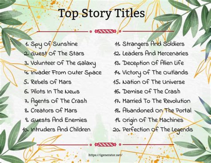 What should your story title be?